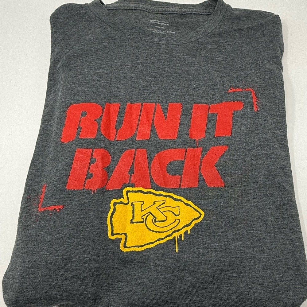 Kansas City Chiefs Crown Royal T-Shirt Men's XXL  Graphic Run It Back Gray